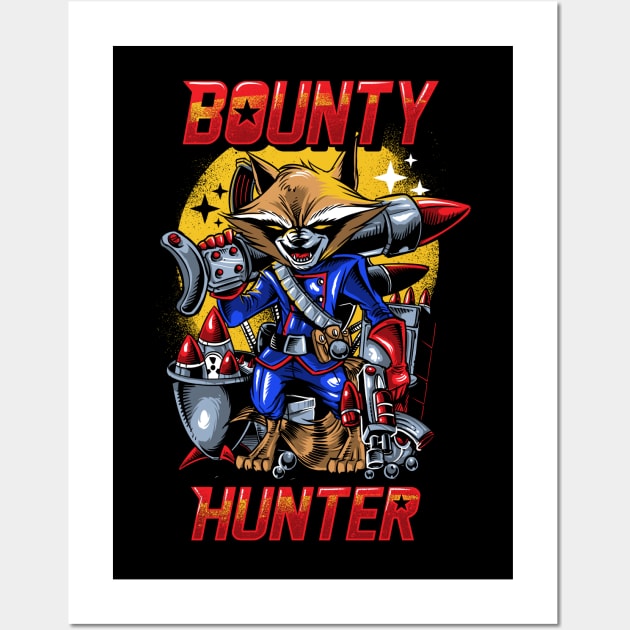 Rocket Bounty Hunter Wall Art by Dark Planet Tees